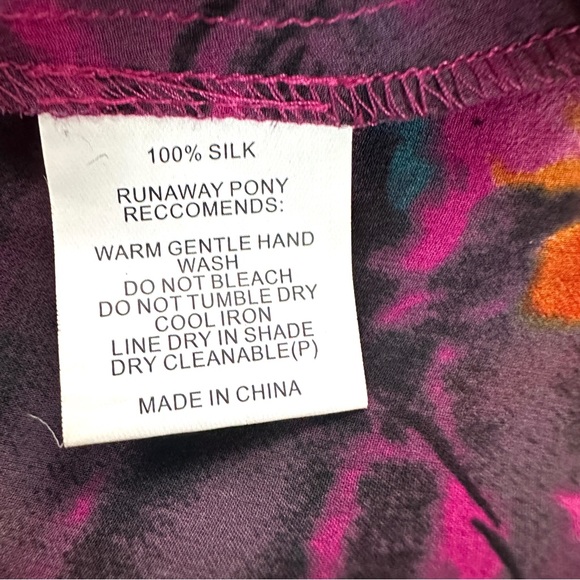 RUNAWAY PONY AUSTRALIA 100% SILK COLORFUL FLORAL STRAPLESS SHEATH MAXI DRESS SzS - Picture 9 of 12